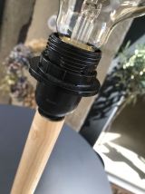Lampe trépied bois et métal