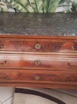Commode louis XVI acajou plateau marbre