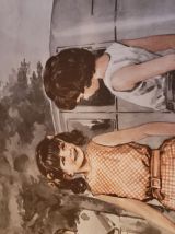 Ancien poster original pédagogique Facteur - Ecole