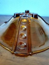 Coupe à fruits art déco ambré 