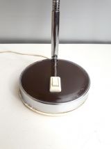 Lampe de bureau vintage - Orientable - Métal laqué marron - 