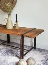 Table basse bois et métal vintage