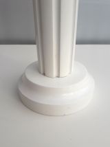 Lampe à poser vintage  - colonne bois laqué blanc - 1970
