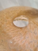 jolie lampe laiton 1930   , abat jour verre clichy 35x20  le