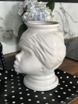 Vase ou pot céramique allemande vintage visage