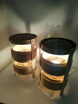 Ensemble de 2 lampes de chevet ou salon en bambou