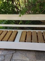 banquette/canapé en bois peint en blanc vendu sans matelas
