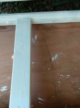 banquette/canapé en bois peint en blanc vendu sans matelas