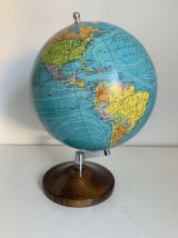 Globe vintage 1985 terrestre Taride bois - 37 cm 