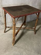 Table en rotin années 60