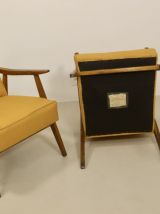  Paire de fauteuils scandinave 1960 accoudoirs incurvés. Réf
