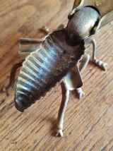 Cendrier mouche vintage en metal doré 