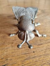 Cendrier mouche vintage en metal doré 
