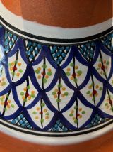Grande tajine terre cuite décors multicolores