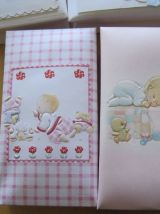 5 boites a dragées baptême anciennes vintage neuve 