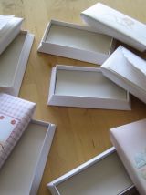 5 boites a dragées baptême anciennes vintage neuve 