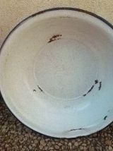 bassine acier  émaillé , vintage 