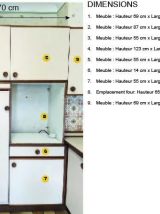 Cuisine vintage année 70 parfait état avec frigo intégré + p