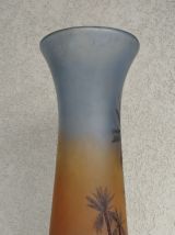 Grand Vase Muller "au désert" signé 40 x 15 cm Art Déco - Co