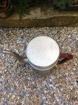 Grande cafetière verseuse en alu ancienne avec double filtre