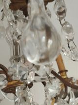 Lustre à pampilles Louis XVI d'époque en cristal, magnifique