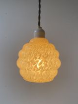 LOT 3 ANCIENNES SUSPENSIONS VERRE DE CLICHY VINTAGE