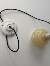 LOT 3 ANCIENNES SUSPENSIONS VERRE DE CLICHY VINTAGE