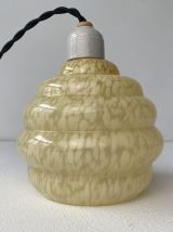 LOT 3 ANCIENNES SUSPENSIONS VERRE DE CLICHY VINTAGE