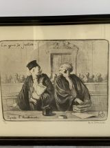 2 lithographies Honoré Daumier - Les gens de justice 