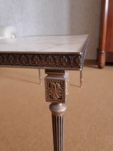 Table basse rectangulaire style Empire, en Bronze et Marbre 