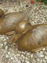 lot de 2 canards en laiton , vintage