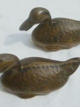 lot de 2 canards en laiton , vintage