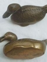 lot de 2 canards en laiton , vintage