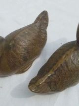lot de 2 canards en laiton , vintage