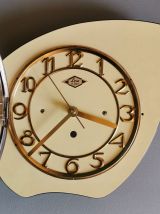 Horloge formica vintage pendule murale silencieuse Lora jaun