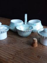 Salière poivrier moutardier Victoria China porcelaine irisée