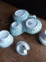 Salière poivrier moutardier Victoria China porcelaine irisée