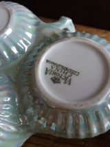 Salière poivrier moutardier Victoria China porcelaine irisée