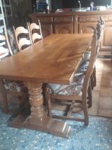 Enfilade Vintage + Table monastère + 6 chaisrs