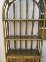 bibliothèque vintage en rotin