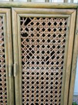 bibliothèque vintage en rotin