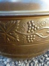 cache pot métal , vintage