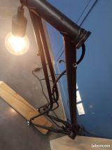 Lampe de salon cadre de vélo + ampoule type Edison