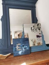 Petit Miroir Art déco Bleu