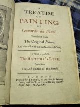 traité de peinture leonardo da vinci/1721/1ère édition angla