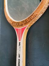 Miroir mural ovale bois raquette tennis vintage "Kawasaki"