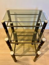 Tables gigognes noires et dorées