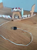 Maquette bateau vierge marie et coquillages kitsch religieux