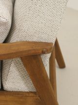 Fauteuil scandinave 1960 accoudoirs arrondis. Réf Nora.