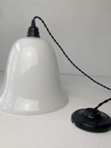 ANCIENNE SUSPENSION CLOCHE EN OPALINE XL  VINTAGE